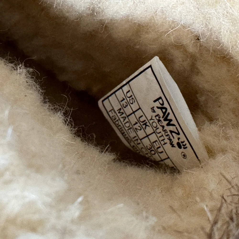 Paws by Bearpaw Chestnut Suede Shorty Boots Fur Lined Buckle Kids US 13